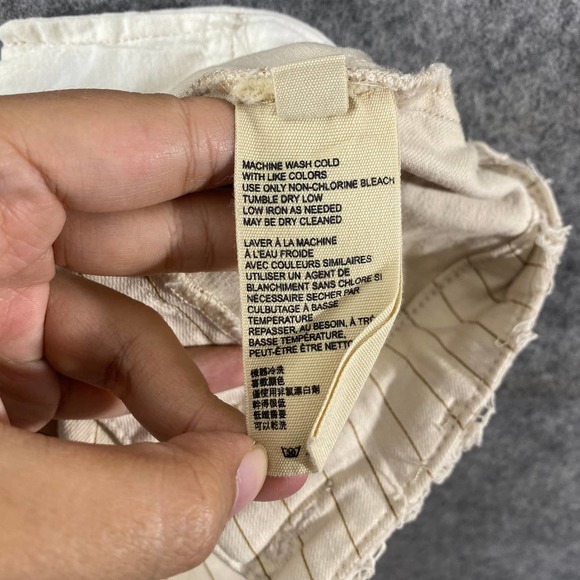 Free People Pants Beige 4 Stripe High Rise Button Fly Tapered Slim Leg High Rise - Picture 10 of 12